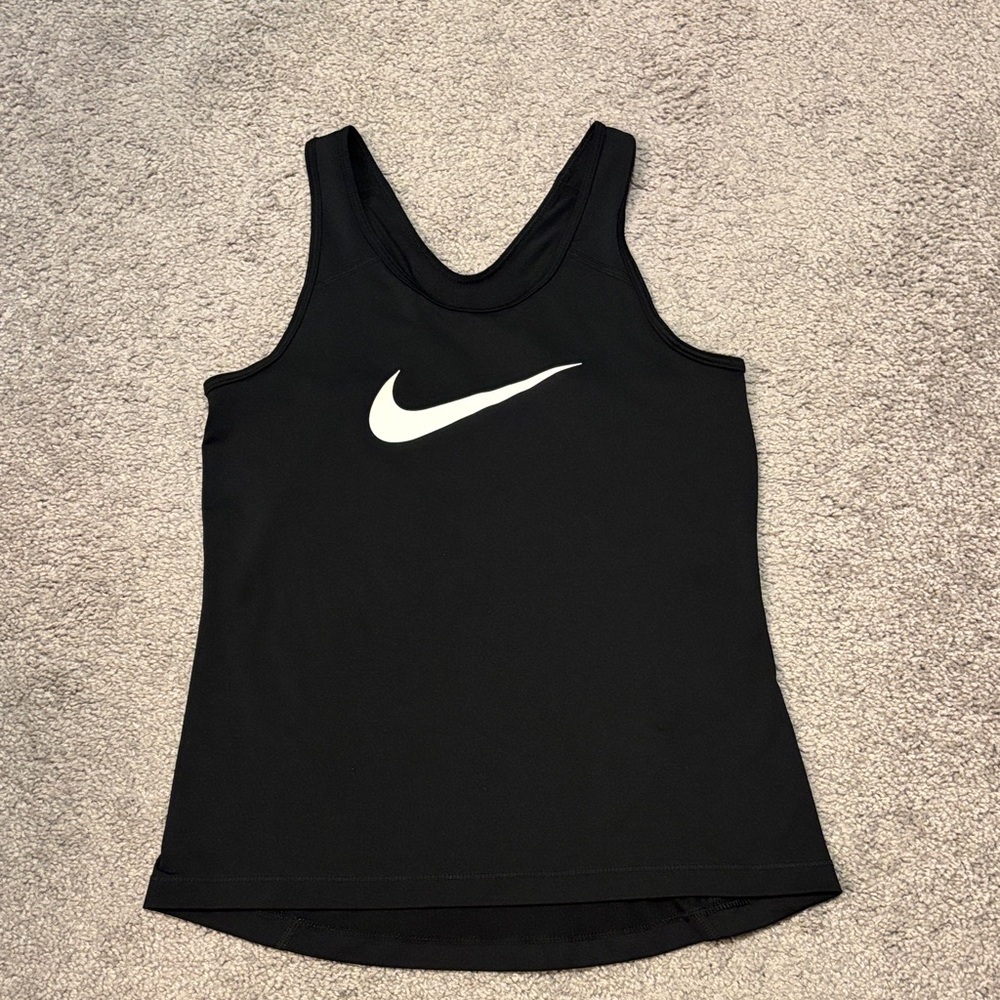 Nike Women's Black and White Tank Top